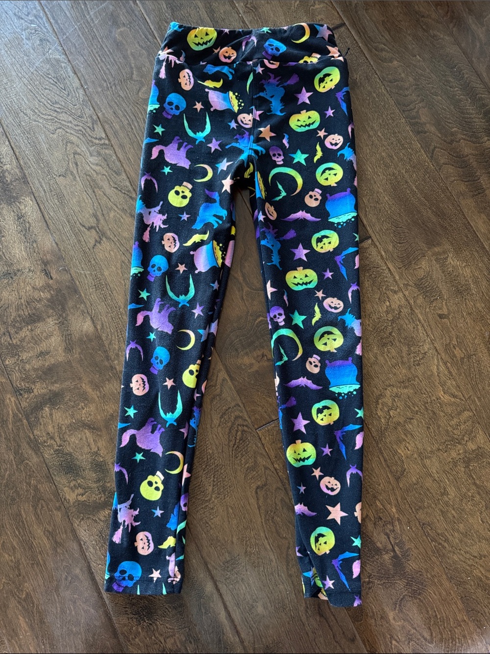 LuLaRoe Kids Leggings - Black with Neon Halloween Prints